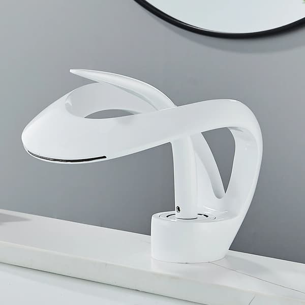 Modern handfatskran, metallkonstruktion, keramisk ventilkärna,Vit Blandare