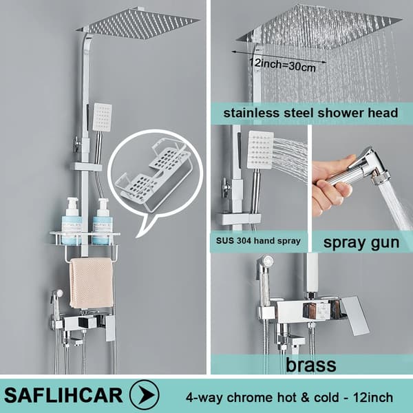 Bruserarmatur Sæt, Stilfuldt Design, Holdbar Messing Konstruktion,chrome 4-12