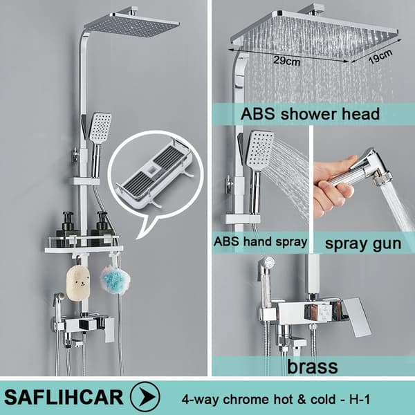Bruserarmatur Sæt, Stilfuldt Design, Holdbar Messing Konstruktion,chrome ABS-4
