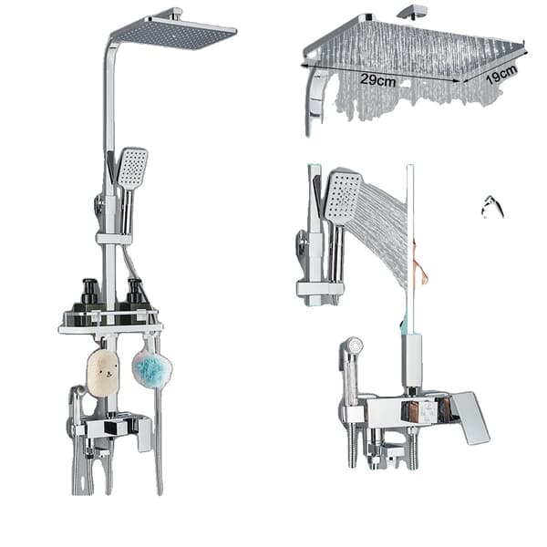Bruserarmatur Sæt, Stilfuldt Design, Holdbar Messing Konstruktion,chrome ABS-4