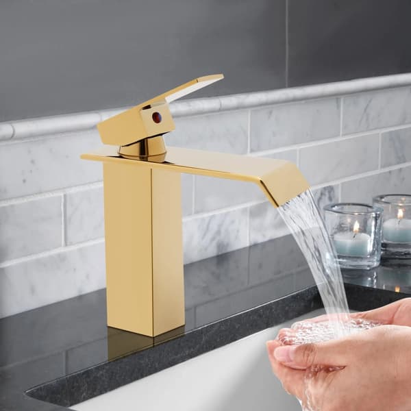 Vandfaldsarmatur, Guld Finish, Moderne Design,guld