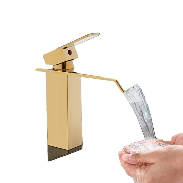 Vandfaldsarmatur, Guld Finish, Moderne Design,guld