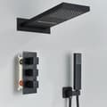 Miniatyrbild 2 av 2: Dold Duschblandare Set, Termostatisk Kontroll, Modern Messingsdesign,Matt svart A