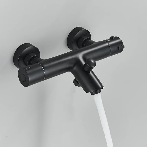 Termostatisk Badkran, Enhandsgrepp Design, Modern Stil,mattsvart A