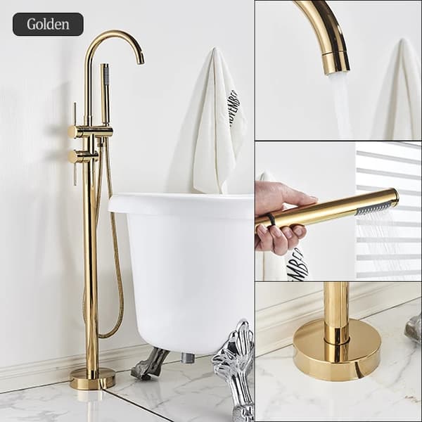 Badekarhane, Gulvmonteret, Dobbelt Håndtag,Gylden