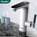 Miniatyrbillede 2 af 2: Elektrisk Vandvarmer, 220V Kontinuerlig Flow, 2 i 1 Vandhane,EU, Vaskekran Hvid