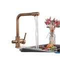 Miniatyrbillede 1 af 2: Køkkenarmatur, kromfinish, dobbelt håndtag,Antik messing