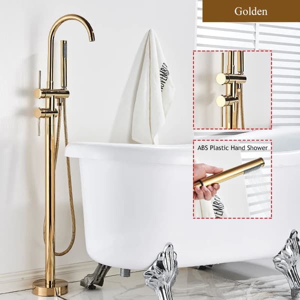 Badrum Duschblandare, Golvstående Design, Enkel Handtag Blandare,Guld