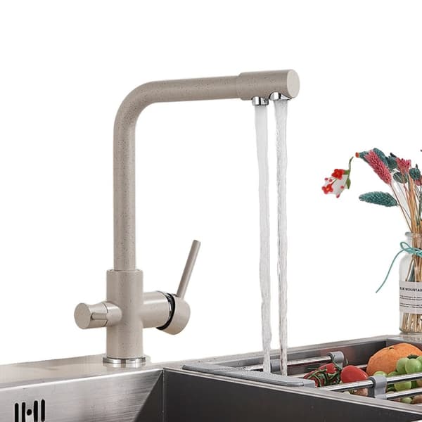 Køkkenarmatur, Dobbelt Håndtag Design, Holdbart Rustfrit Stål,Beige med prik