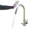 Miniatyrbillede 1 af 2: Utrækbar Køkkenarmatur, Sensorstyring, Rustfrit Stål Finish,Børstet guld A