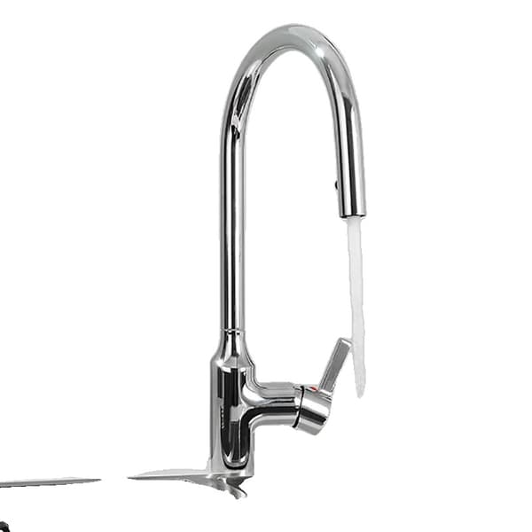 Utrækbar Køkkenarmatur, Krom Finish, Enkelt Håndtag Design,Chrome