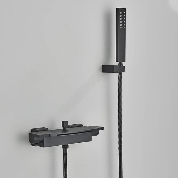 Badkar Duschblandare, Dubbelhandtag, Modern Design,Svart