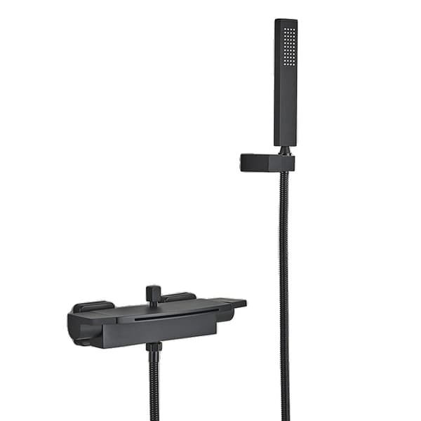 Badkar Duschblandare, Dubbelhandtag, Modern Design,Svart