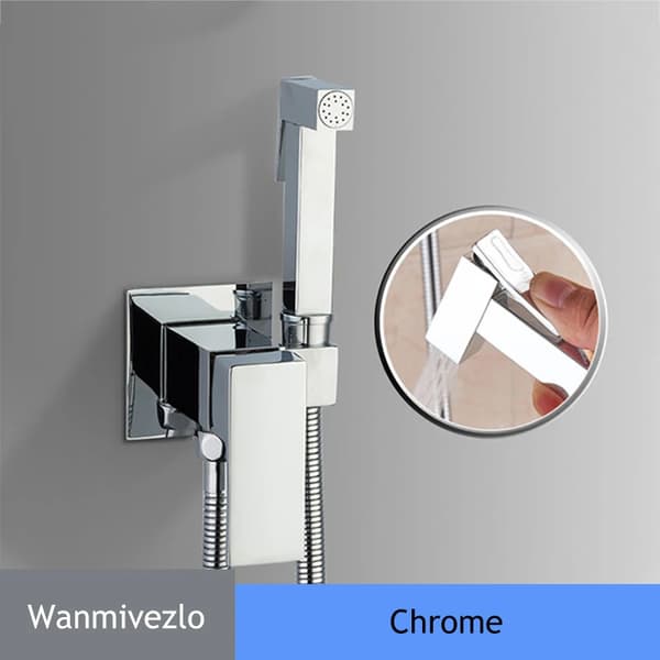 Bidet-suihkuhana, yksireikäinen, vaakasuuntainen suihkutyyppi, seinään asennettava,Kromi