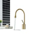 Miniatyrbillede 1 af 2: Børstet Guld Vaskarmatur, Keramisk Ventil, Moderne Design,Børstet Guld  Medium