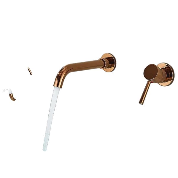 Badeværelsesvaskarmatur, vægmonteret design, opdelt kold varmeblander,Rosen Guld A21