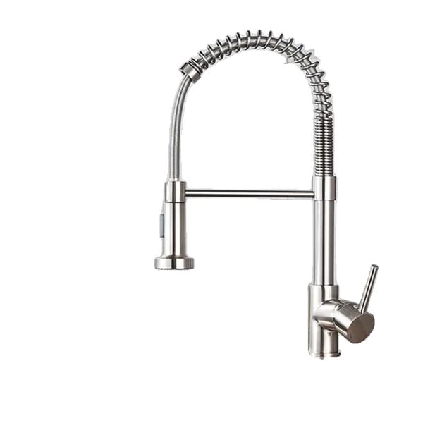 Køkkenvaskarmatur, børstet nikkel finish, 360° rotation,Nickel U