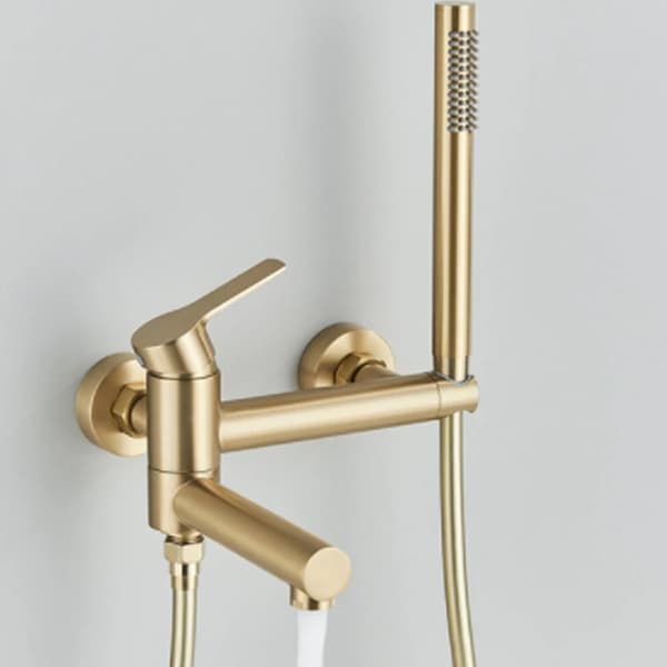 Badekararmatur, Børstet Guld Finish, Væghængt Design,Børstet guld PVC