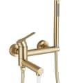 Miniatyrbillede 1 af 2: Badekararmatur, Børstet Guld Finish, Væghængt Design,Børstet guld PVC
