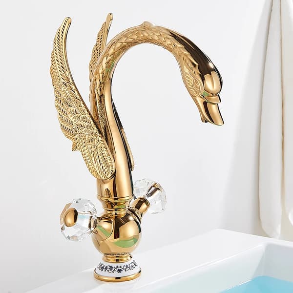 Brass Basin Vandhane, Antik Design, Enkelt Håndtag Betjening,Guld