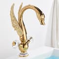 Miniatyrbillede 2 af 2: Brass Basin Vandhane, Antik Design, Enkelt Håndtag Betjening,Guld
