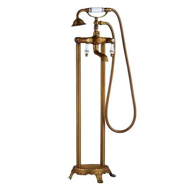 Fritstående Badekar Vandhane, Dobbelt Håndtag Design, Messing Konstruktion,92-F-DH-Q2