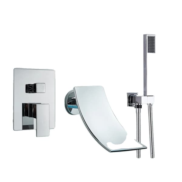 Væghængt Vandfaldsarmatur, Enkelt Håndtag Kontrol, Elegant Vandfaldseffekt,Chrome A