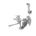 Miniatyrbillede 1 af 2: Rustfrit Stål Væghængt Køkkenarmatur, Dobbelt Holder Design, Varmt og Koldt Vand,Nikkel