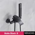 Miniatyrbillede 2 af 2: Badekararmatur, Moderne Design, Vandfaldsudløb Funktion,Matte Black B in Danish is "Matte Sort B".