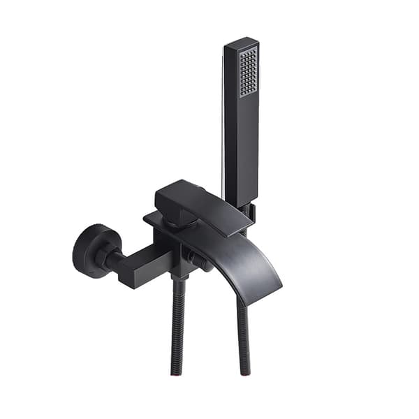 Badekararmatur, Moderne Design, Vandfaldsudløb Funktion,Matte Black B in Danish is "Matte Sort B".