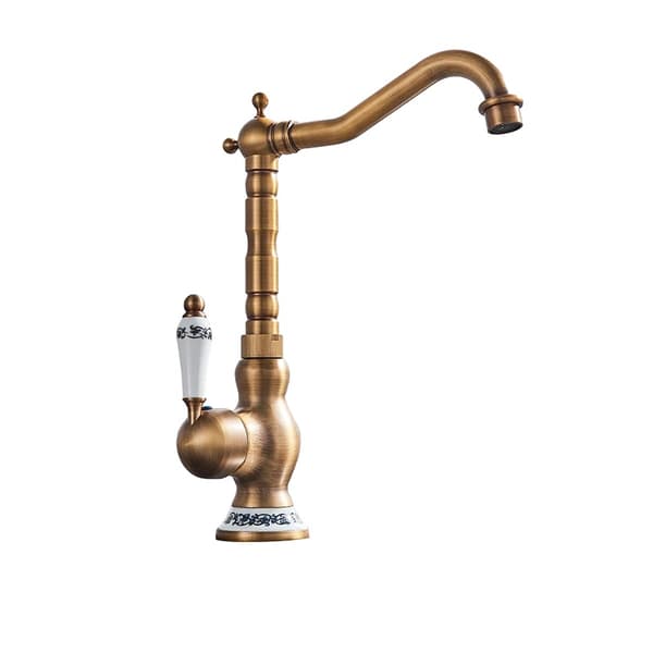 Badeværelsesarmatur, antik messing finish, 360 graders rotation, Antique Tall B