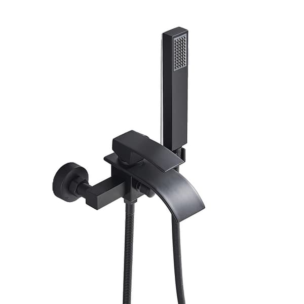 Vandfald Badekararmatur, Mat Sort Finish, Moderne Design,Matte Black A