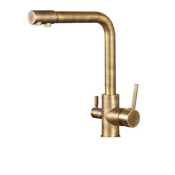 Vattenfilter Kökshandfat, Dubbelhandtagskontroll, Modern Design,Antik mässing