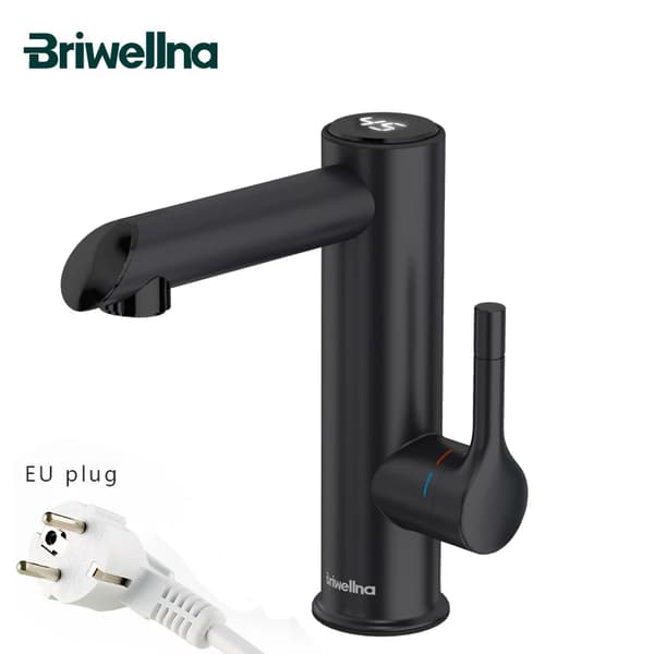 Briwellna Instant varmtvandsarmatur, 3200W effekt, miljøvenligt design,Metal Sort, EU