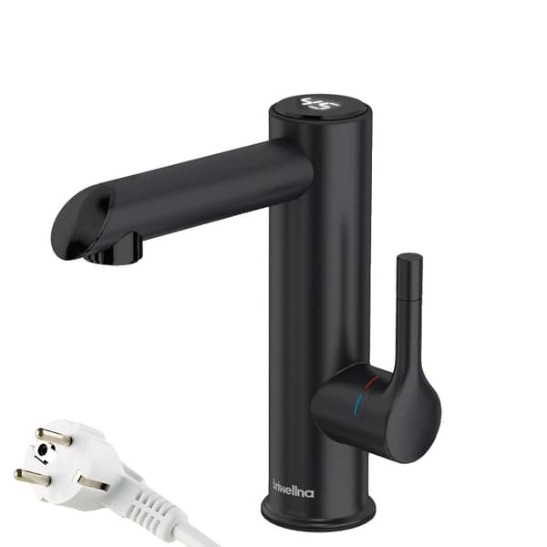 Briwellna Instant varmtvandsarmatur, 3200W effekt, miljøvenligt design,Metal Sort, EU