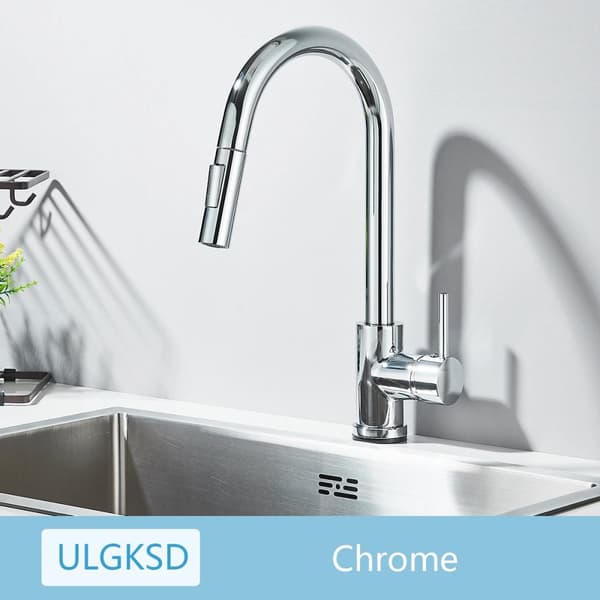 Keittiön hana, ulosvedettävä toiminnallisuus, 360 asteen pyörimismahdollisuus, Chrome