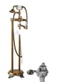 Miniatyrbillede 1 af 2: Antik Gulvstående Badekararmatur, Dobbelt Håndtag Kontrol, Elegant Antik Messing Finish,Antik Messing Q2