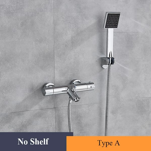 Badekararmatur, Termostatisk Kontrol, Dobbelt Håndtag Design,Chrome A