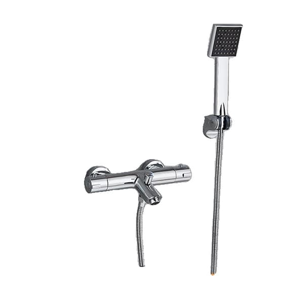 Badekararmatur, Termostatisk Kontrol, Dobbelt Håndtag Design,Chrome A
