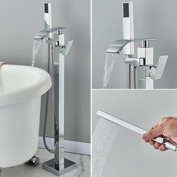 Stående badekarhane, dobbelt kontrolsystem, moderne design,Chrome