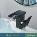 Miniatyrbillede 2 af 2: Smart LED-hane, 3 farveskift, varmt og koldt vandblanding., Mat Sort A