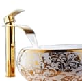 Miniatyrbillede 1 af 2: Guld Basin Vandhane, Holdbart Messingmateriale, Enkelt Håndtag Kontrol,guld høj