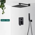 Miniatyrbillede 2 af 2: Matte Black Brusearmatur Sæt, Nutidigt Design, Effektiv Vandkontrol,2-vejs 12 tommer