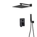 Miniatyrbillede 1 af 2: Matte Black Brusearmatur Sæt, Nutidigt Design, Effektiv Vandkontrol,2-vejs 12 tommer