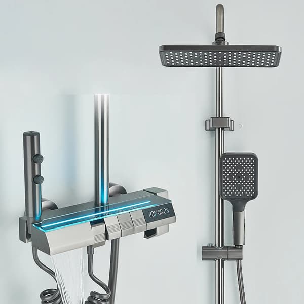 Moderne Brusearmatur, Digitalt Display, Aluminium & Messing,Stil B