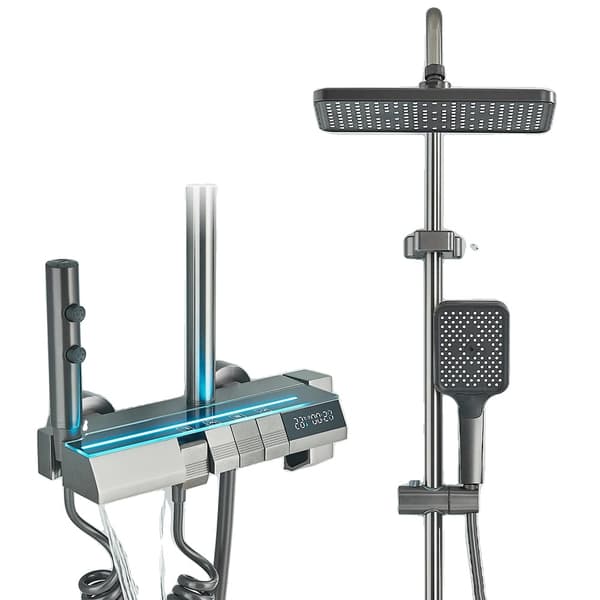 Moderne Brusearmatur, Digitalt Display, Aluminium & Messing,Stil B