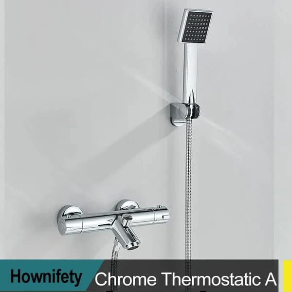 Termostatisk brusearmaturer, temperaturkontrol, varm og kold blanding., Chrome 2
