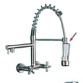 Miniatyrbillede 1 af 2: Vægmonteret køkkenarmatur, dobbelt holder, træk ned spray,Børstet Nikkel DK