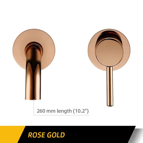 Badrumskran, Polerad Roséguld, Väggmonterad, Hållbar Mässingskonstruktion,260mm Polerad