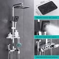 Miniatyrbillede 2 af 2: Termostatisk brusesystem, justerbar højde skydestang, holdbar konstruktion i messing og ABS,Chrome-ABS